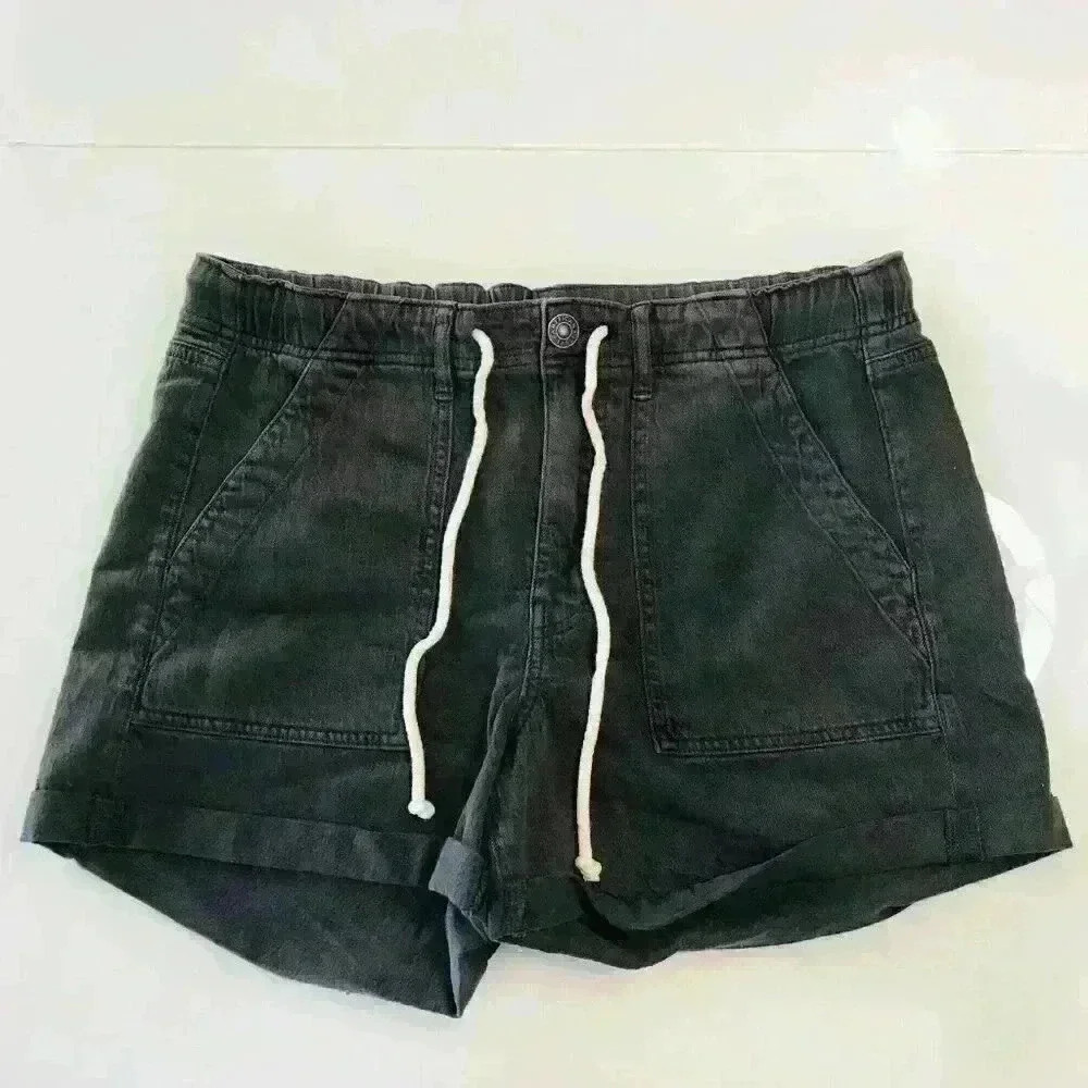 T2 American Eagle shorts TOMGIRL short BLACK denim - EUC size 12